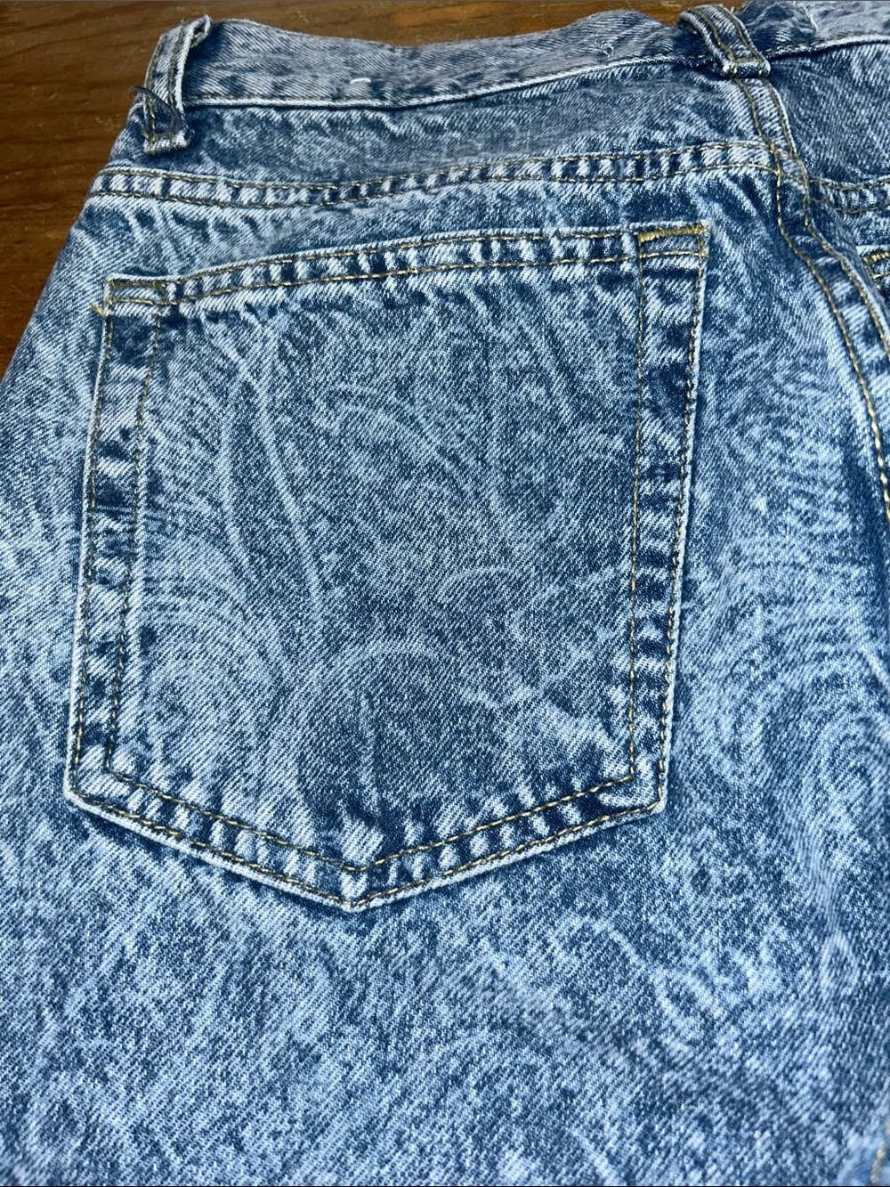 MNG Mango Women’s Paisley Print Straight Leg Jeans Size 2 High Rise Blue Denim - Picture 6 of 11